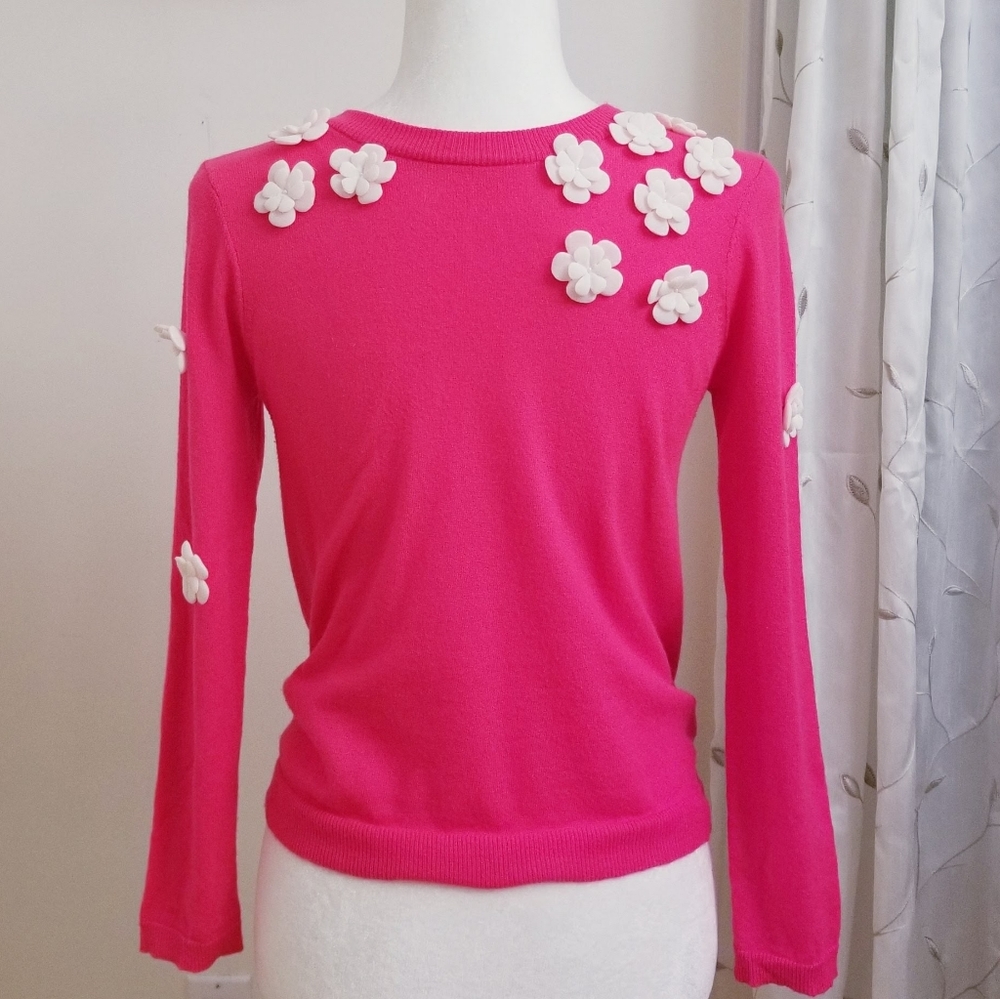 MILLY MINIS Girls Bright Pink Sweater, 14